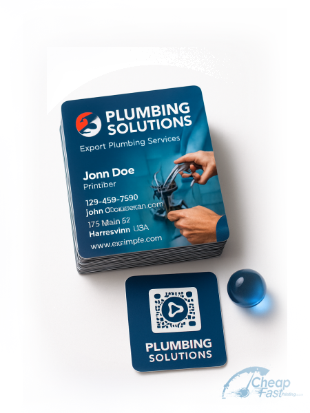 100 Urgent Square 2x2 14pt Gloss Plumber Business Cards