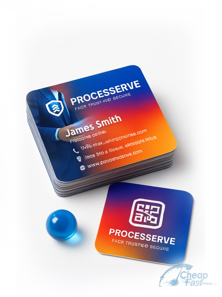 250 Affordable Rounded Corners 2x2 18pt Ultra Premium Pearl Process Server Business Cards
