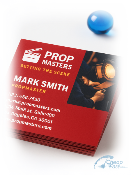 100 Inexpensive Slim Rectangle 1.5x3.5 38pt Trifecta Red Props Master Business Cards