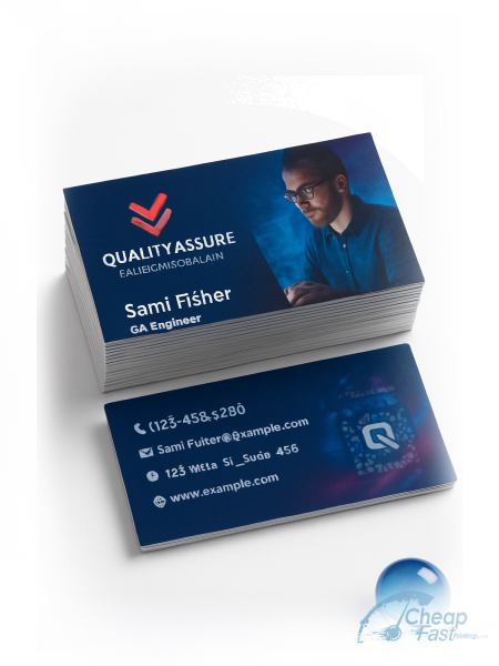 2500 Best Value Slim Rectangle 1.5x3.5 13pt Premium Linen Qa Engineer Software Business Cards