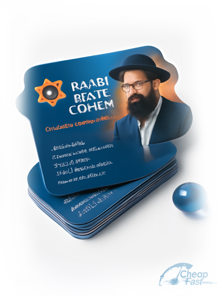 250 Low Price Die Cut 2x3.5 14pt Gloss Rabbi Business Cards