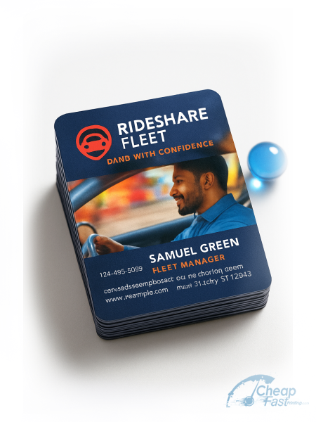 100 Low Rate Square 2x2 13pt Premium Linen Rideshare Fleet Owner Business Cards