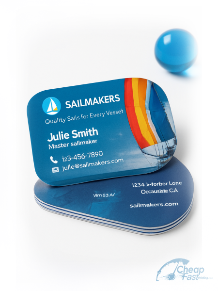 1000 Quick Half Circle 3.5x1.75 14pt Uncoated Sailmaker Business Cards