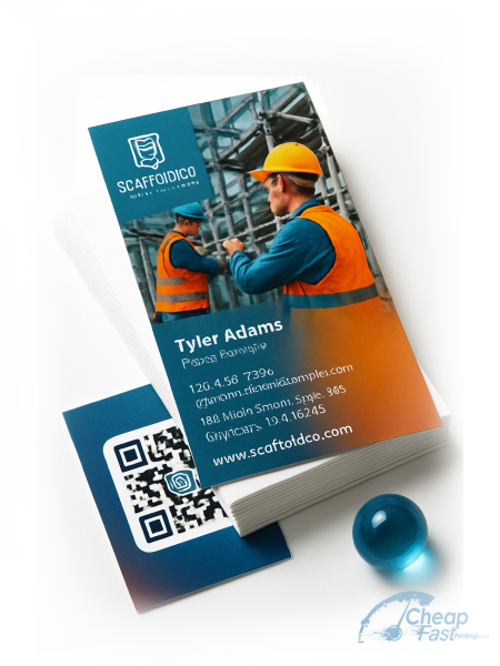 2500 Rapid Slim Rectangle 1.5x3.5 16pt Premium Matte Scaffolder Business Cards