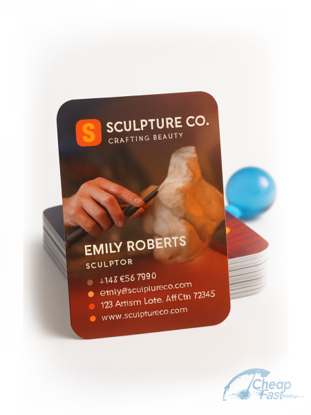 250 Speedy Rounded Corners 2x2 13pt Premium Linen Sculptor Business Cards