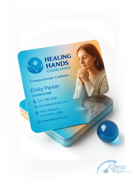 1000 Low Cost Rounded Corners 2x3.5 14pt Gloss Social Worker Business Cards