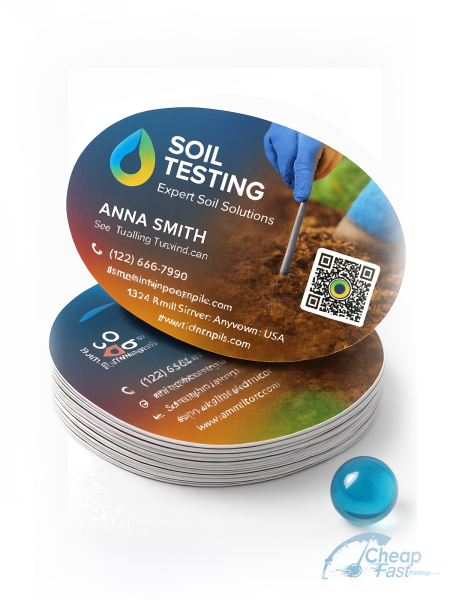 500 Fast Oval 2.5x3.5 18pt Ultra Premium Pearl Soil Testing Technician Business Cards