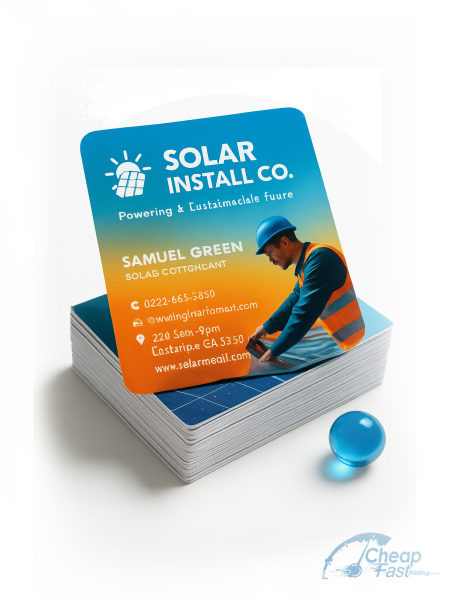 2500 Budget Square 2x2 14pt Uncoated Solar Panel Installer Business Cards