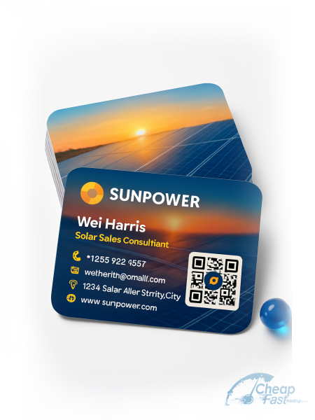 5000 Cost Effective Rounded Corners 3x3 16pt Premium Matte Solar Sales Consultant Business Cards