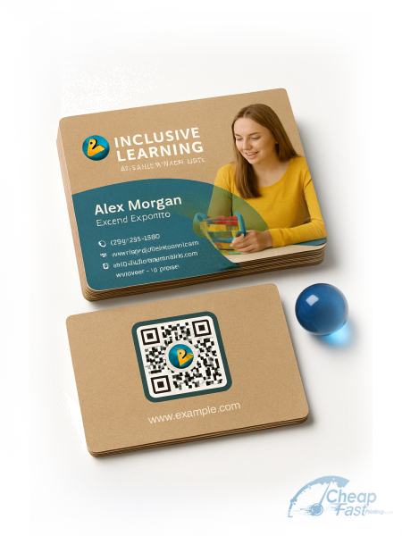 500 Economical Standard Rectangle 2x3.5 18pt Premium Kraft Special Education Advocate Business Cards