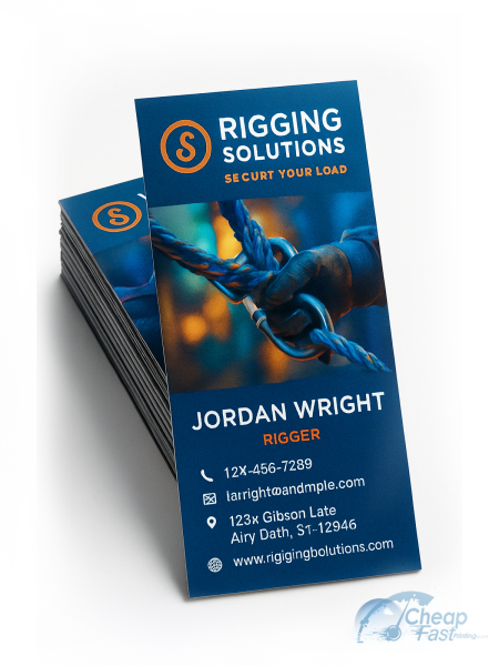 500 Low Priced Slim Rectangle 1.5x3.5 13pt Premium Linen Stagehand Rigger Business Cards