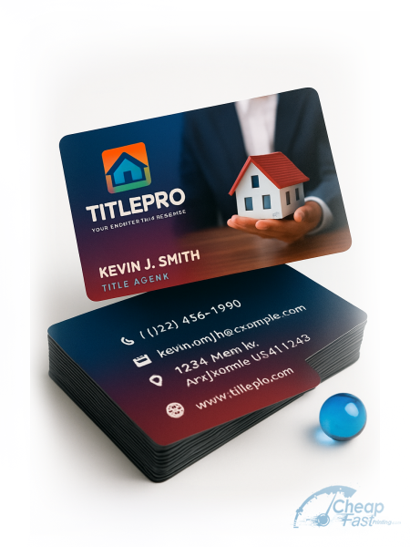 2500 Prompt Standard Rectangle 2x3.5 38pt Trifecta Black Title Agent Business Cards