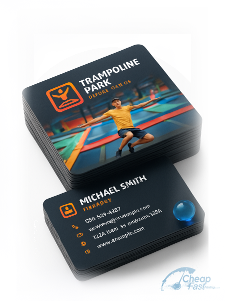 500 Rush Standard Rectangle 2x3.5 38pt Trifecta Black Trampoline Park Manager Business Cards