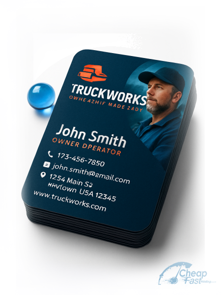 5000 Express Die Cut 2x3.5 38pt Trifecta Black Truck Driver Owner Operator Business Cards