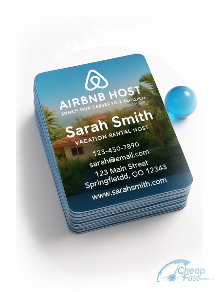 100 Inexpensive Square 2x2 18pt Ultra Premium Pearl Vacation Rental Host Airbnb Business Cards