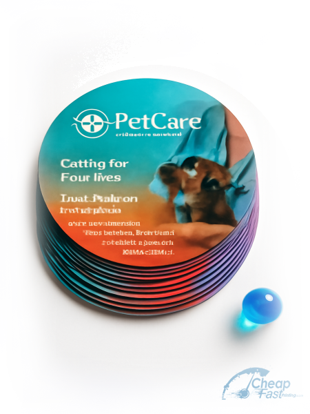 500 Low Priced Oval 2.5x3.5 16pt Premium Glossy Veterinarian Business Cards