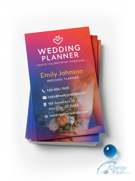 500 Fast Standard Rectangle 2x3.5 18pt Ultra Premium Smooth White Wedding Planner Business Cards