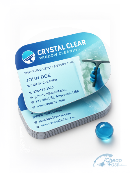 250 Speedy Half Circle 3.5x1.75 14pt Gloss Window Cleaner Business Cards