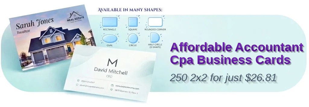 250 Affordable Rounded Corners 2x2 14pt Uncoated Accountant Cpa Business Cards