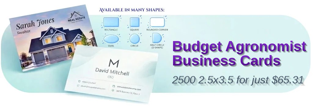 2500 Budget Oval 2.5x3.5 100lb Matte Cover Agronomist Business Cards