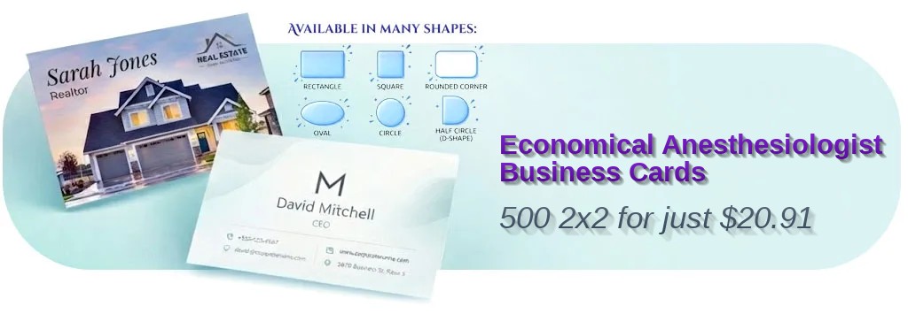 500 Economical Square 2x2 16pt Premium Matte Anesthesiologist Business Cards