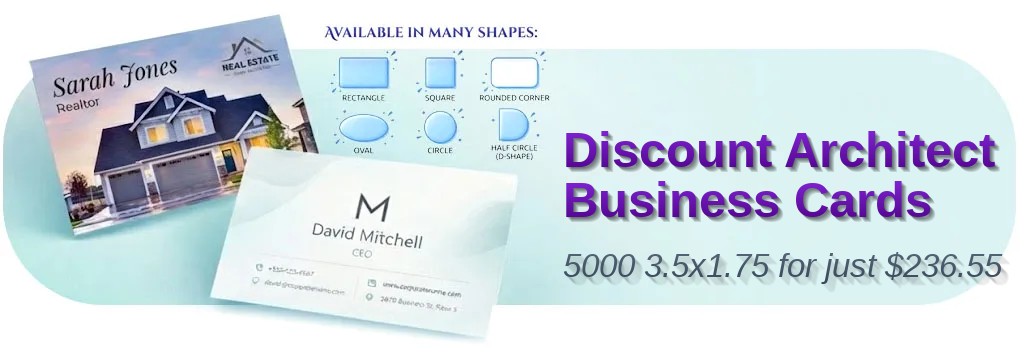 5000 Discount Half Circle 3.5x1.75 13pt Premium Linen Architect Business Cards