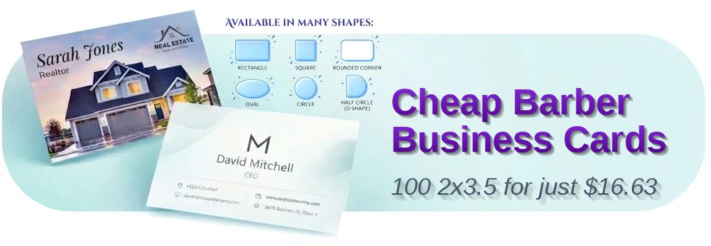 Barber business card design example