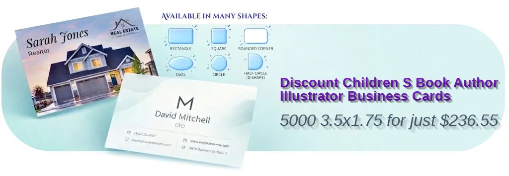 5000 Discount Half Circle 3.5x1.75 13pt Premium Linen Children S Book Author Illustrator Business Cards