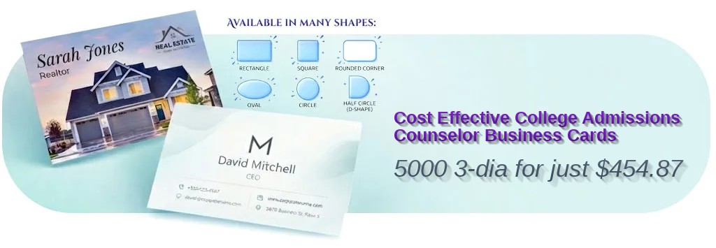 5000 Cost Effective Circle 3 Dia 38pt Trifecta Blue College Admissions Counselor Business Cards