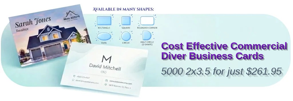 5000 Cost Effective Die Cut 2x3.5 18pt Premium Kraft Commercial Diver Business Cards
