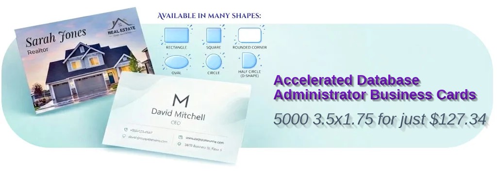 5000 Accelerated Half Circle 3.5x1.75 16pt Premium Glossy Database Administrator Business Cards