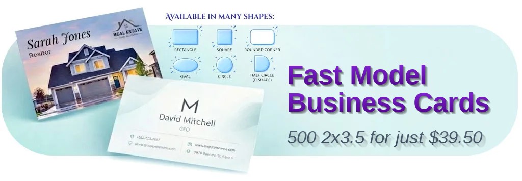 500 Fast Standard Rectangle 2x3.5 13pt Premium Linen Model Business Cards