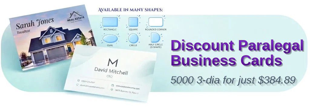 5000 Discount Circle 3 Dia 24pt Trifecta Green Paralegal Business Cards