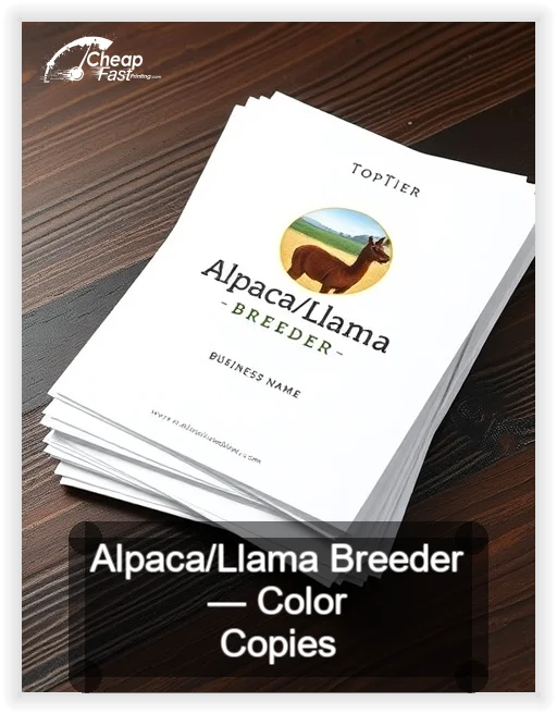 Alpaca Llama Breeder business card design sample