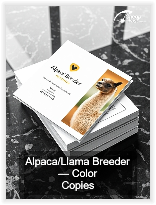 Alpaca Llama Breeder business card design sample