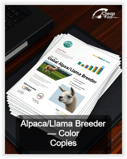 Alpaca Llama Breeder business card design sample