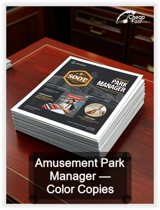 Amusement Park Manager business card design sample