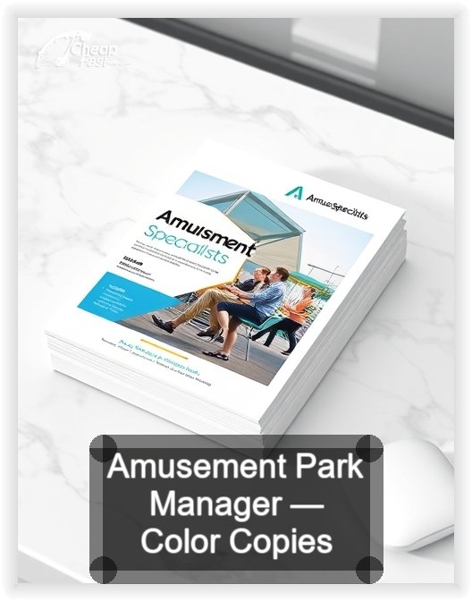 Amusement Park Manager business card design sample