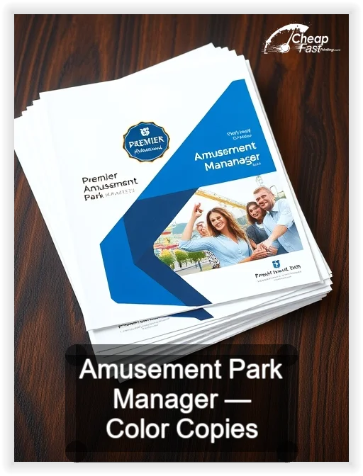 Amusement Park Manager business card design sample