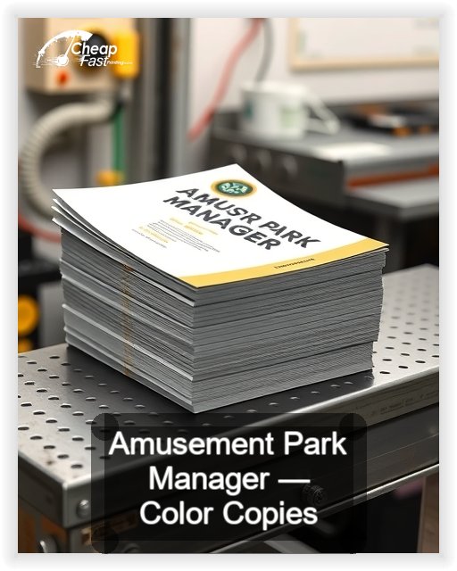 Amusement Park Manager business card design sample