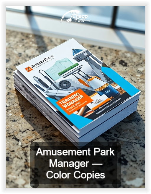 Amusement Park Manager business card design sample