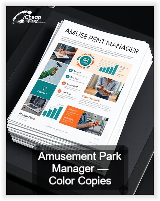 Amusement Park Manager business card design sample
