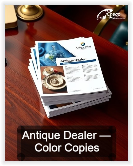 Antique Dealer business card design sample