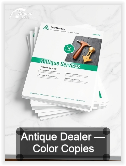 Antique Dealer business card design sample
