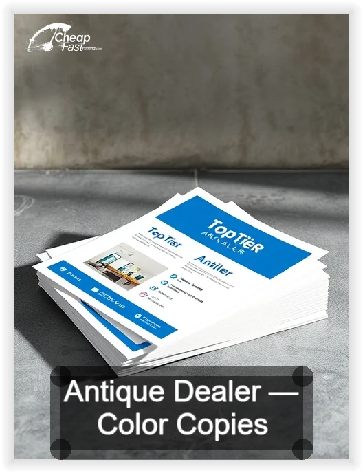 Antique Dealer business card design sample