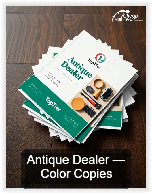 Antique Dealer business card design sample