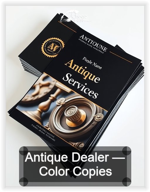 Antique Dealer business card design sample