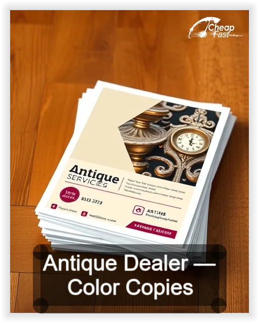 Antique Dealer business card design sample