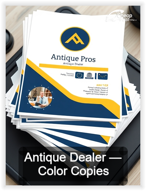 Antique Dealer business card design sample