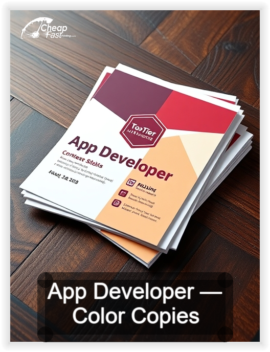 App Developer business card design sample